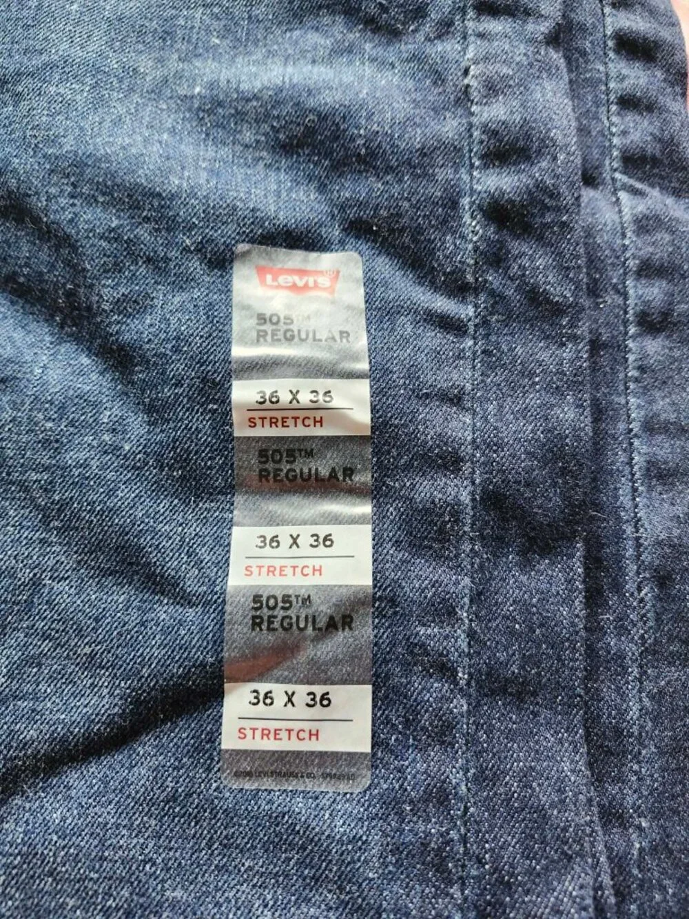 NWT Levi's Mens 505 Regular Fit Jeans Straight Leg Dark Wash 36x36